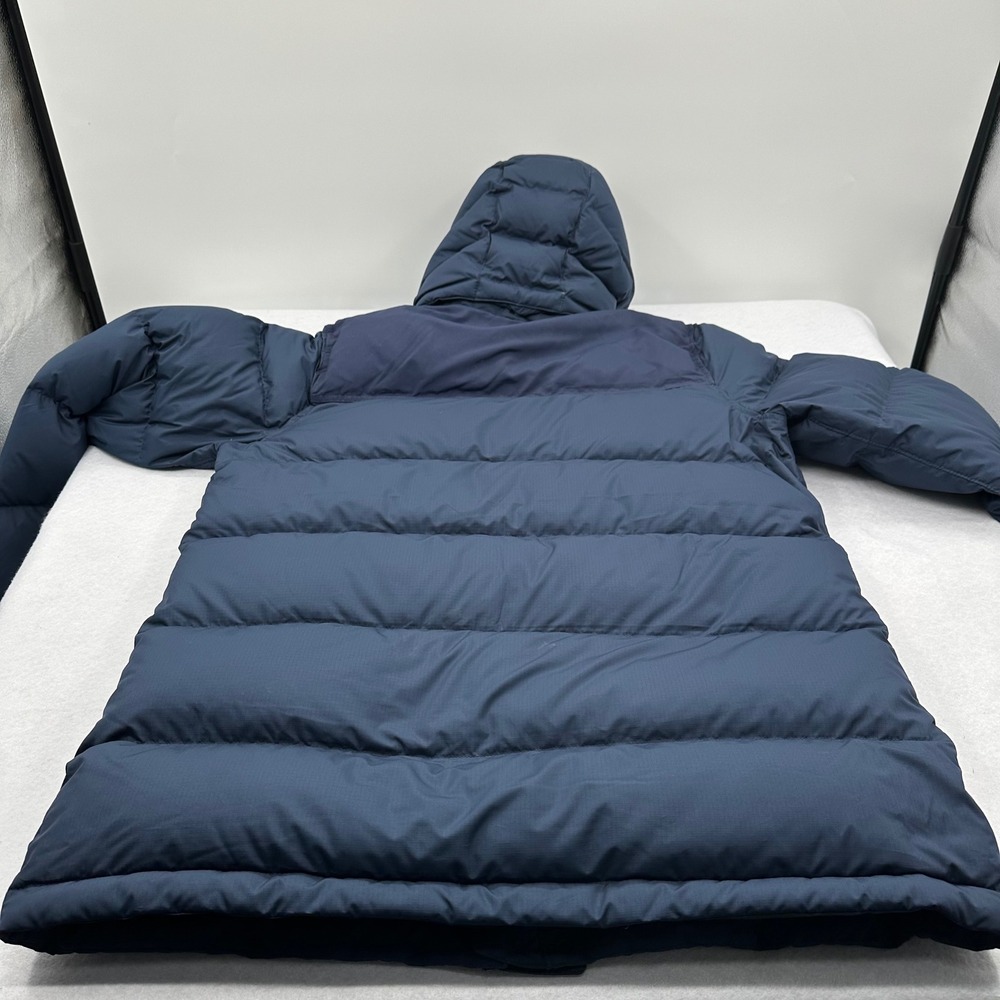 LL Bean Mens Mountain Classic Down Parka Blue Puffer Jacket Hooded Large L Reg - Picture 15 of 16